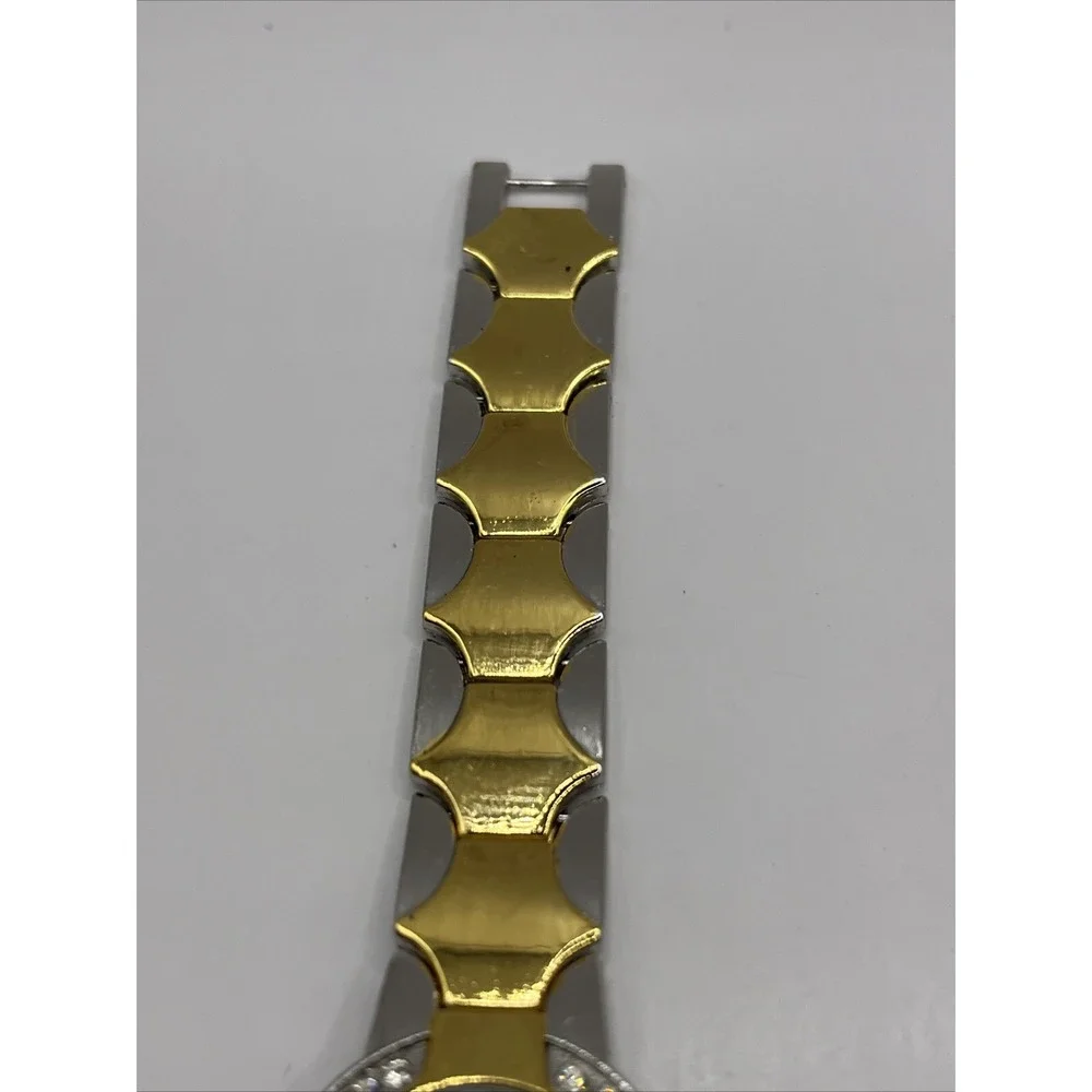 Blair‎ Women's Quartz Watch Two Tone Band Rhinetone Bezel- New Battery